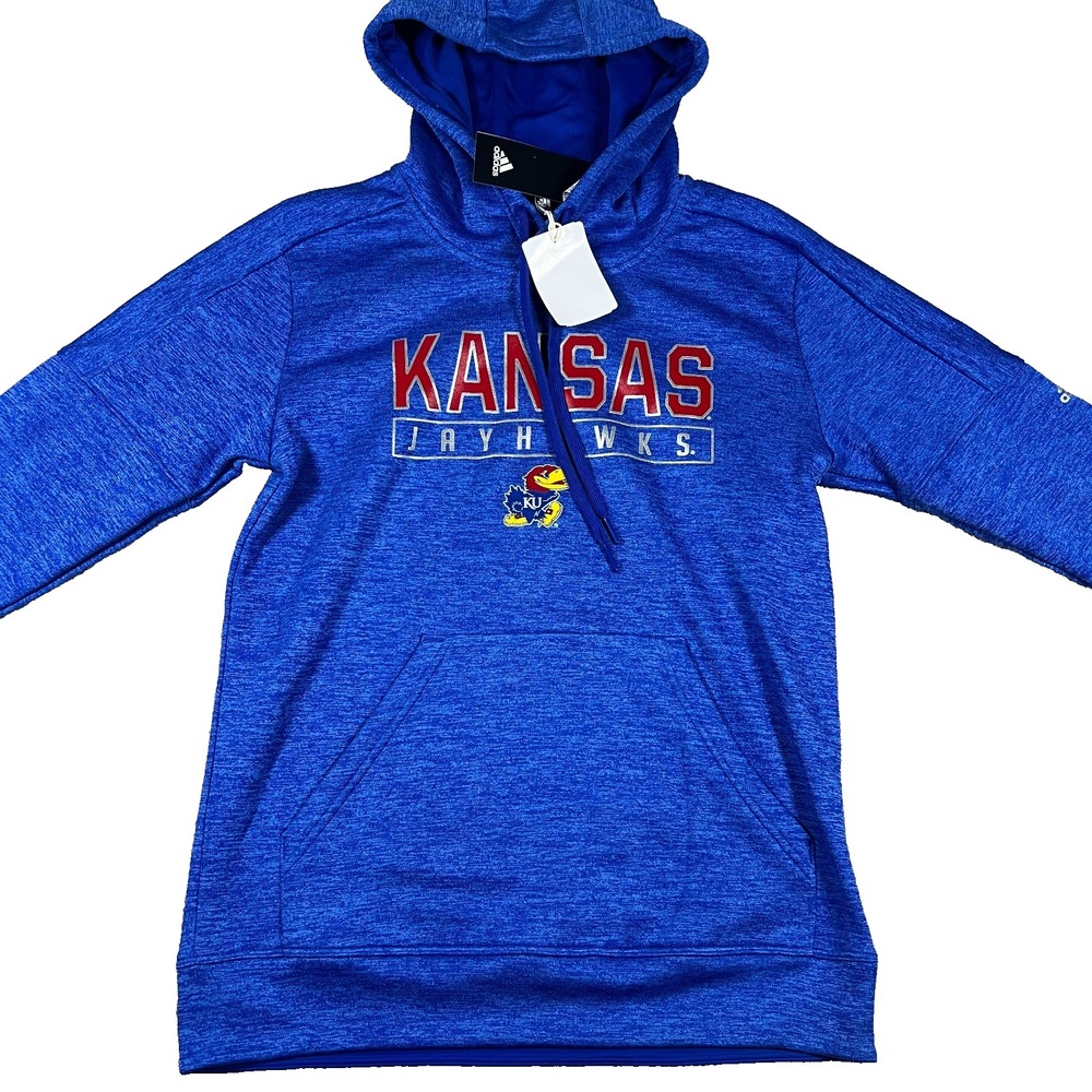 Adidas Climawarm Womens Size S Blue Kansas Jayhawks Pullover Hoodie NWT‎